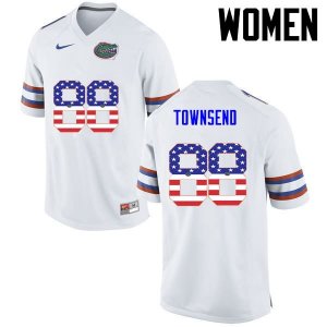 Women's Florida Gators #88 Tommy Townsend NCAA Nike White USA Flag Fashion Authentic Stitched College Football Jersey GHG8062ME